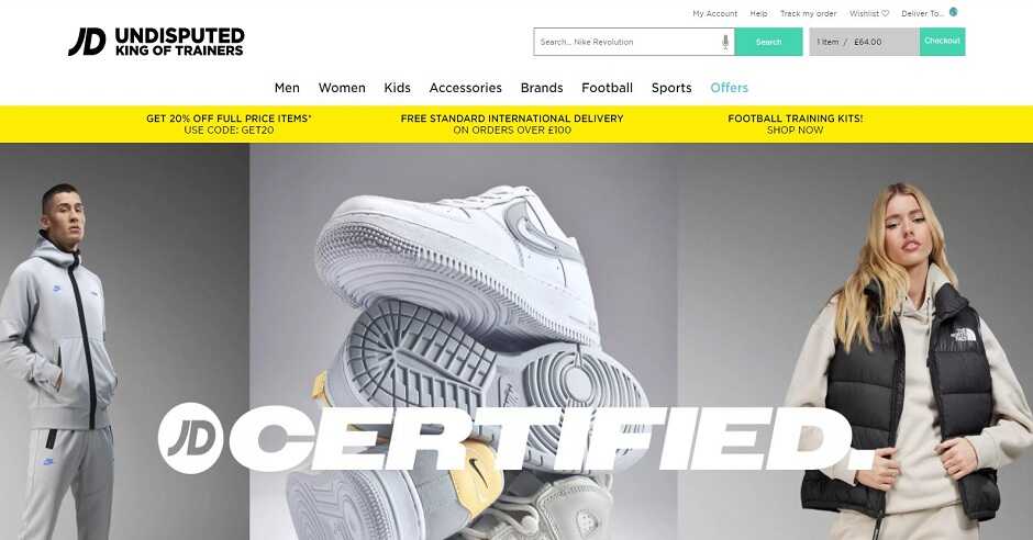 JD Sports онлайн магазин