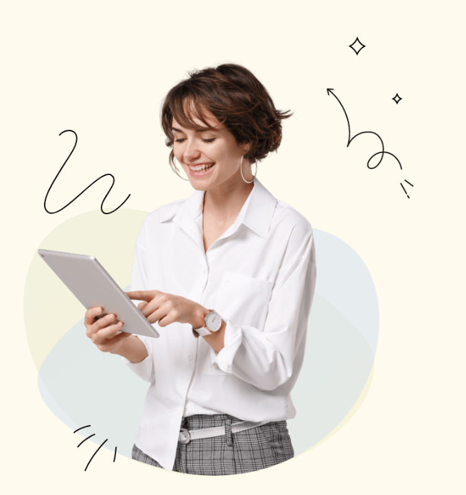 zhena raboti na tablet