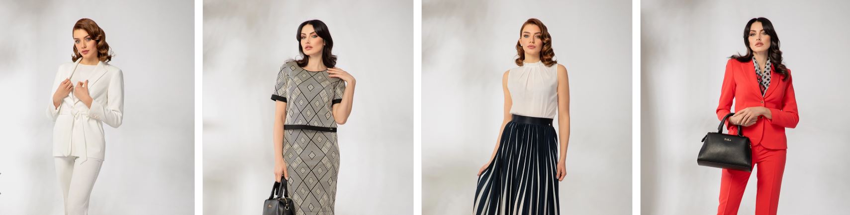 4 zheni modeli s razlichni drehi rokli i kostiumi